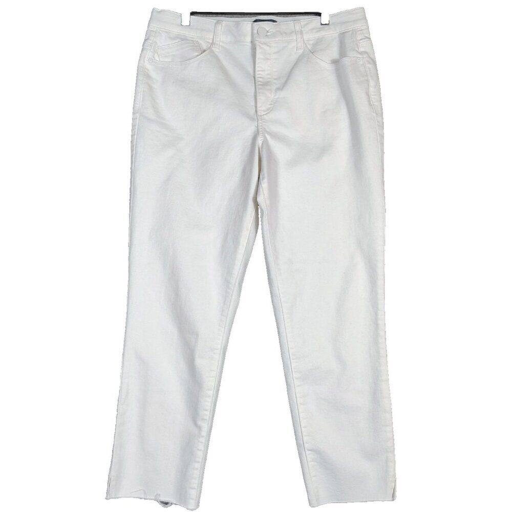 Wit & Wisdom Jeans 4 Women's White Stretch Skinny Raw Hem Casual NWOT 28x27
